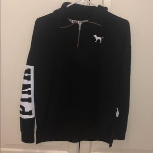 PINK quarter zip black